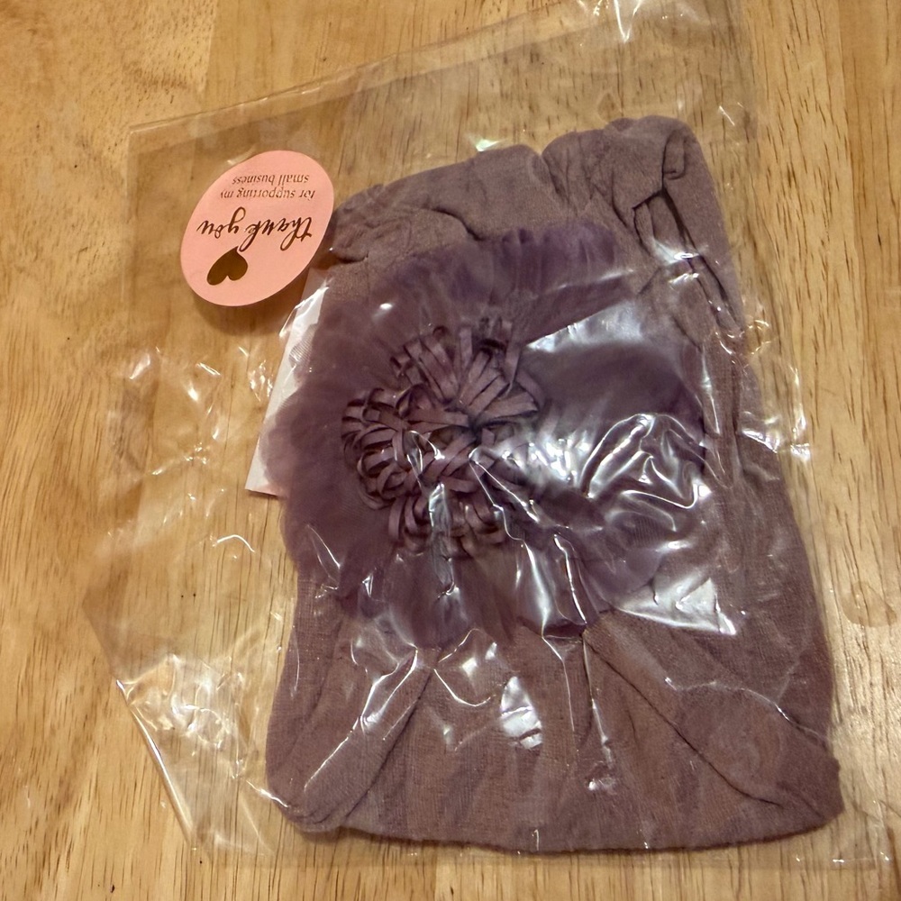 Think Pink Purple Flower Baby Headband